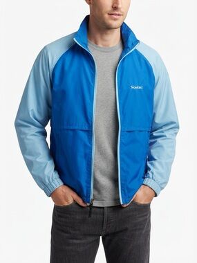 Vintage Snowbird Windbreaker Jacket Made In USA Nylon Two Tone Blue M